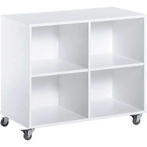 Hoppekids reol med hjul - hvid