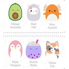 Squish-a-longs 2,5 cm 8-pak – flere varianter – assorteret
