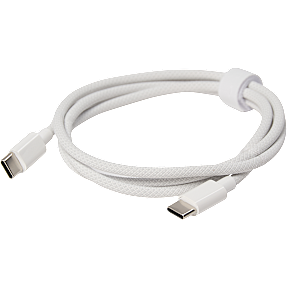 Elworks USB-C til USB-C stofkabel - hvid