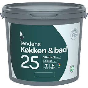 Tendens køkken- og badmaling silkeblank 25 4,5 liter