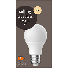 Salling LED kronepære 9,6W - varmt hvidt lys