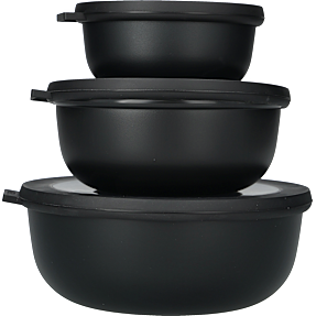 Mepal Cirqula lav rund skål - sort (3-pak)