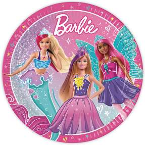 Barbie paptallerkener Ø:23 cm 8-pak