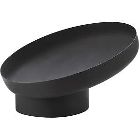 Sloping bålfad i stål - sortlakeret