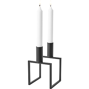 Kubus 2 lysestage - sort