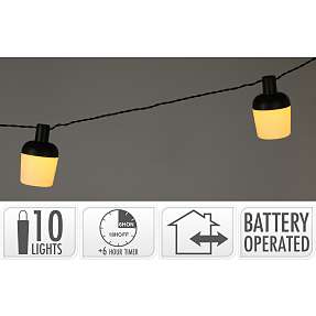 Lyskæde 10 LED  5x8 cm - varm hvid