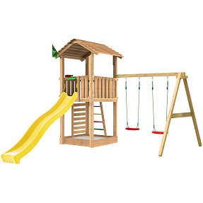 Jungle Gym Cottage 2.1 legetårn inkl. rutsjebane og gyngemodul