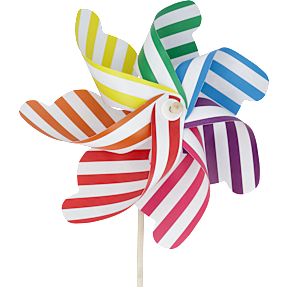 Mega mønstret vindmølle H: 90 cm - flere varianter - assorteret