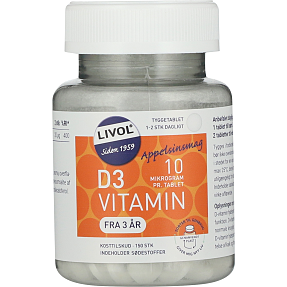 Tyggetabletter D-vitamin m. appelsinsmag