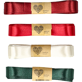 Satinbånd 15 mm x 5 meter - flere varianter - assorteret