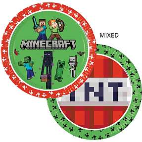Minecraft paptallerkener Ø: 23 cm 8-pak