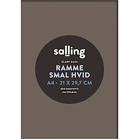 Hvid ramme m. glas - 21x29,7 cm
