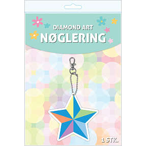 Diamond art nøglering farvet stjerne