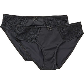 VRS dame 2-pak tai trusser str. 2XL - sort