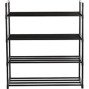 Skoreol m. 4 hylder - sort