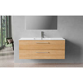 Milano badskab med vask - træ look