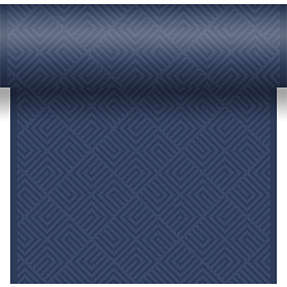 Duni bordløber 0,4x4,8 meter - mørkeblå med mønster