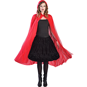 Halloween rød kappe kostume str. 180