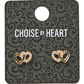 CBYH ørestikker med hjerter - guldfarvetfarvet