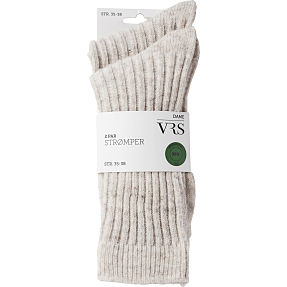 VRS dame 2-pak tyk strømpe str. 35/38 - beige