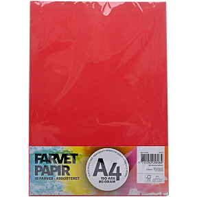 Farvet papir A4 150 ark - 15 farver