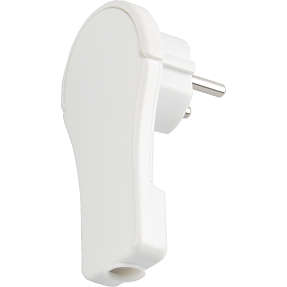 Flad vinkelet stikprop - hvid