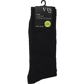VRS herre 2-pak luksus tennisstrømper str. 43/46 - sort