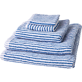 MAISON håndklæde 30x50 cm - strib blå og hvid