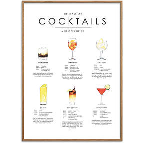 Cocktails opskrifter nr. 4 - 30x40 cm