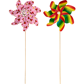 Mega mønstret vindmølle H: 90 cm - flere varianter - assorteret