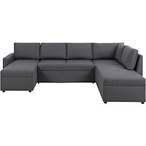 Sacramento venstrevendt U-sovesofa med opbevaring - grå