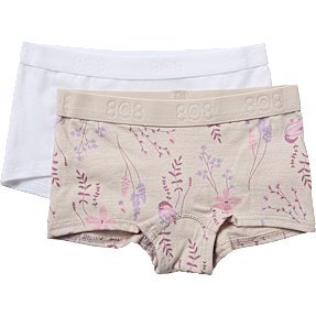 808 2-pak hipster str. 2 år - beige/hvid