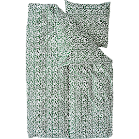 Mikrofiber sengetøj 140x200 cm - grøn med blomster