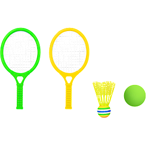 Tennissæt - grøn/gul