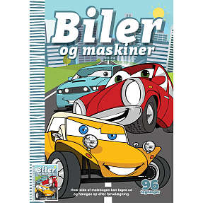 Malebog 96 tegninger - biler og maskiner