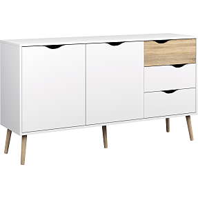 Dalta skænk med 2 låger og 3 skuffer - hvid