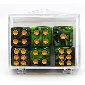 Games for fun marmor terning 6-pak grøn