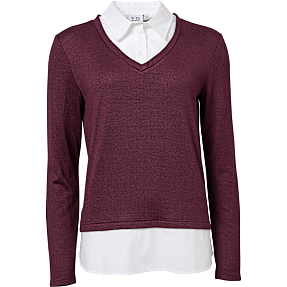 VRS dame top str. M - bordeaux