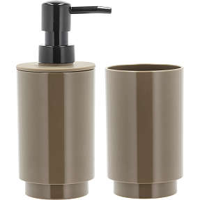 Lea sæbedispenser og tandkrus - beige