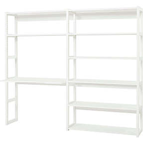 Hoppekids Storey reol med 8 hylder og skriveplade - hvid