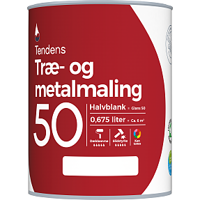 Tendens træ- og metalmaling halvblank 50 0,675 liter - grå