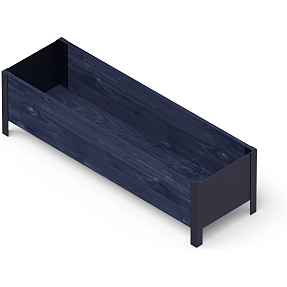 Pindstrup Modern højbed 118x36 cm - sort