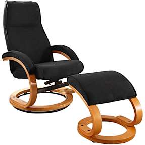 Paris lænestol inkl. fodskammel - sort