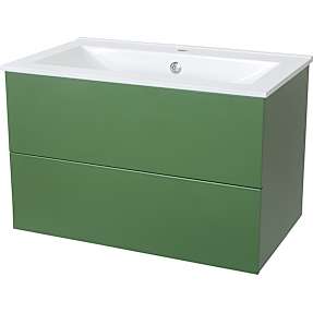 Bakkedahl badmøbel med vask - støvet grøn