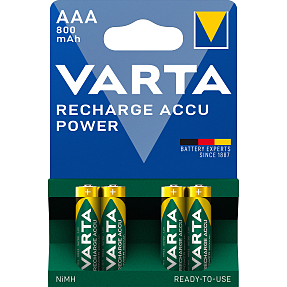 Varta Recharge Accu 4-pak AAA 800mAh genopladelige batterier