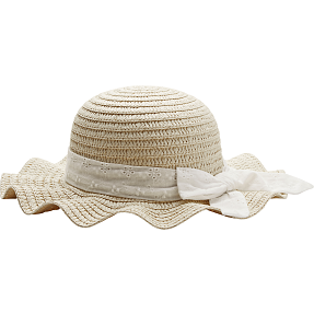 VRS børne stråhat str. 52 - beige