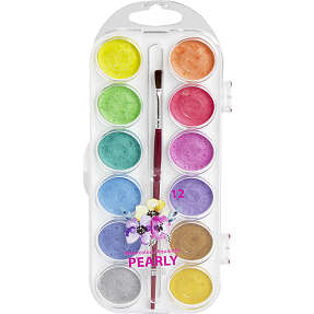 Sense vandfarver med pensel - perlemor