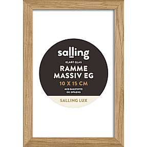 Ramme i massiv eg m. glas - 10x15 cm