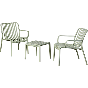 Messina loungebord med 2 stole - Dusty green