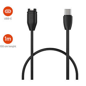 Fixed ladekabel Garmin Smartwatch - sort